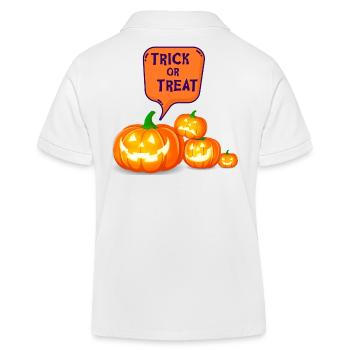 halloween, citrouille, sorcière - Polo enfant bio Stanley/Stella - blanc - Dos