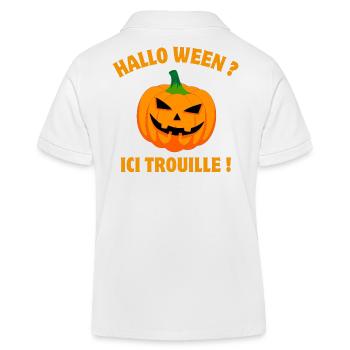 citrouille, halloween, happy halloween - Polo enfant bio Stanley/Stella - blanc - Dos