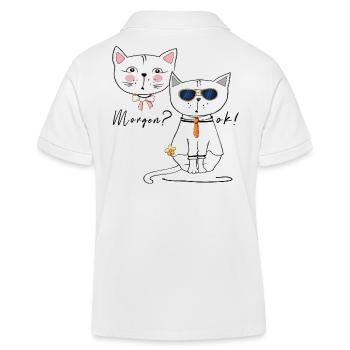 Chat et matou demain ? D’ACCORD! - Polo enfant bio Stanley/Stella - blanc - Dos