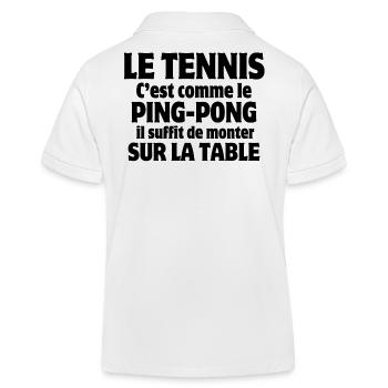 tennis, tennis comedy, table tennis - Kids Organic Polo Shirt by Stanley/Stella - white - Back
