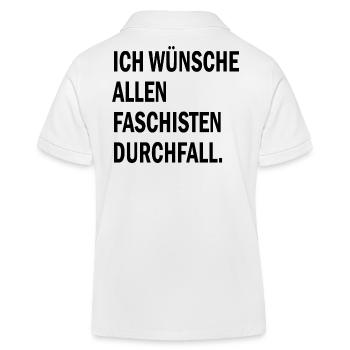 Ich wünsche allen Faschisten Durchfall - Kinder Organic Poloshirt Mini Sprinter von Stanley/Stella - Weiß - Hinten
