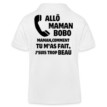 maman, super maman, mère et fils - Polo enfant bio Stanley/Stella - blanc - Dos