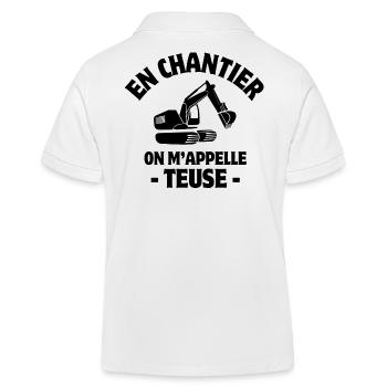 chef de chantier, pelleteuse, engin de chantier - Polo enfant bio Stanley/Stella - blanc - Dos