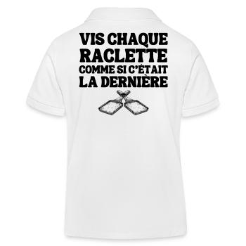 raclette, fromage, fromage fondu - Polo enfant bio Stanley/Stella - blanc - Dos