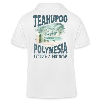 Teahupoo Polynesien Tahiti - Kinder Organic Poloshirt Mini Sprinter von Stanley/Stella - Weiß - Hinten