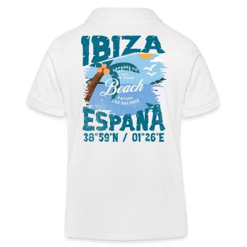 Vintage Design Strand Ibiza Spanien - Kinder Organic Poloshirt Mini Sprinter von Stanley/Stella - Weiß - Hinten