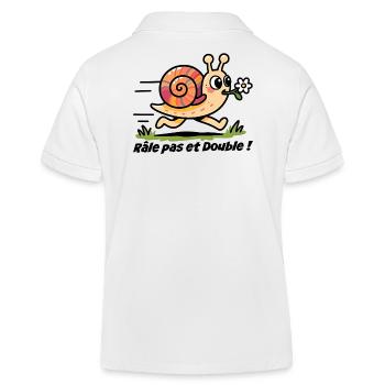 Autoaufkleber, Wohnwagen Rail Step und Double - Kinder Organic Poloshirt Mini Sprinter von Stanley/Stella - Weiß - Hinten