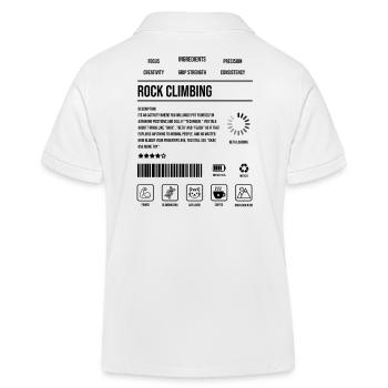 Rock Climbing Description Strength Indicator Icon - Kids Organic Polo Shirt by Stanley/Stella - white - Back
