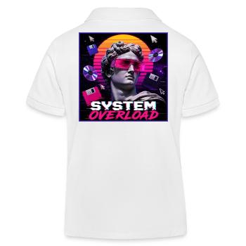 Vaporwave Synthwave Retro System Overload Art - Kids Organic Polo Shirt by Stanley/Stella - white - Back