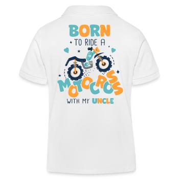 né pour faire du motocross avec tonton - Polo enfant bio Stanley/Stella - blanc - Dos