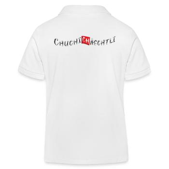 Chuchichäschtli | Schweizer Wort im Dialekt - Kinder Organic Poloshirt Mini Sprinter von Stanley/Stella - Weiß - Hinten