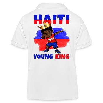 Haiti Junger König Haiti Flagge Melanin für Schwarze Jungen - Kinder Organic Poloshirt Mini Sprinter von Stanley/Stella - Weiß - Hinten