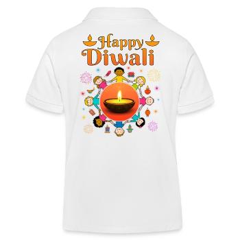 Joyeux Diwali pour les enfants Deepavali Wishes - Polo enfant bio Stanley/Stella - blanc - Dos