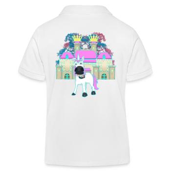 Schloss König Fabel Einhorn Märchenfigur Kind Burg - Kinder Organic Poloshirt Mini Sprinter von Stanley/Stella - Weiß - Hinten