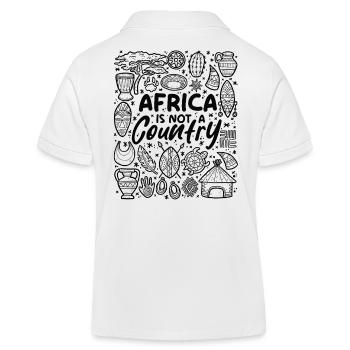 Africa Is Not a Country – Fun Fact - Kids Organic Polo Shirt by Stanley/Stella - white - Back