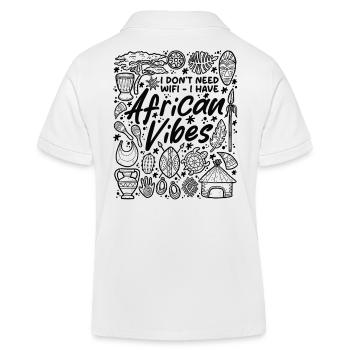 Kein WiFi nötig – Nur Afrika Vibes - Kinder Organic Poloshirt Mini Sprinter von Stanley/Stella - Weiß - Hinten