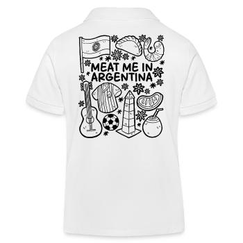 Meat Me in Argentina – Argentinisches Fleisch - Kinder Organic Poloshirt Mini Sprinter von Stanley/Stella - Weiß - Hinten