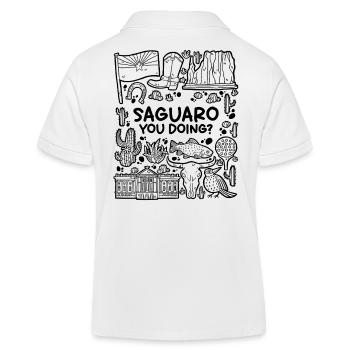 Saguaro que tu fais ? – Humour du désert de l’Arizona - Polo enfant bio Stanley/Stella - blanc - Dos