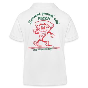 Pizza & Positivity – No Place for Negativity - Kids Organic Polo Shirt by Stanley/Stella - white - Back