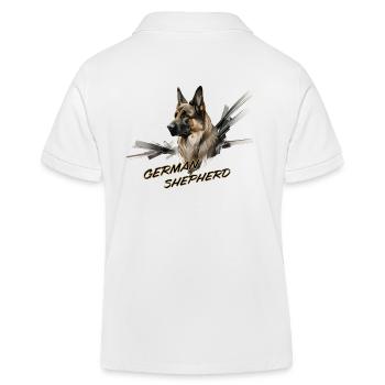 Deutscher Schäferhund, german shepherd - Kinder Organic Poloshirt Mini Sprinter von Stanley/Stella - Weiß - Hinten