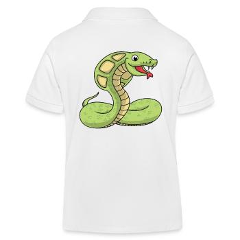 Cobra reptiles serpent faune animaux exotiques - Polo enfant bio Stanley/Stella - blanc - Dos