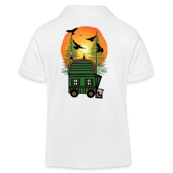 Bauwagen Naturfreund Freizeit Hippie wohnen Öko - Kinder Organic Poloshirt Mini Sprinter von Stanley/Stella - Weiß - Hinten