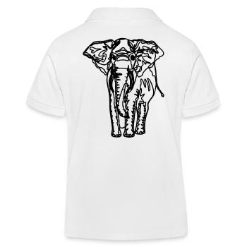 Drawing of an elephant - Kids Organic Polo Shirt by Stanley/Stella - white - Back