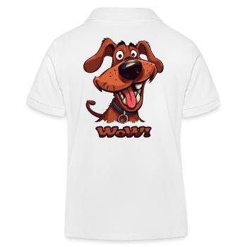 Wau Wow lustiger Cartoon Hund - Kinder Organic Poloshirt Mini Sprinter von Stanley/Stella - Weiß - Hinten