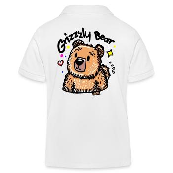 Dessin animé Mignon Grizzly Ours Grizzly - Polo enfant bio Stanley/Stella - blanc - Dos