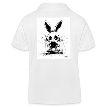 Skater-Hase: Skateboard fahren - Kinder Organic Poloshirt Mini Sprinter von Stanley/Stella - Weiß - Hinten