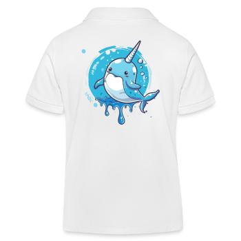 Lustiger niedlicher Einhorn-Narwal - Kinder Organic Poloshirt Mini Sprinter von Stanley/Stella - Weiß - Hinten