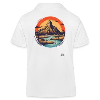 Raue Natur: Ein Berg und ein Fluss - Kinder Organic Poloshirt Mini Sprinter von Stanley/Stella - Weiß - Hinten