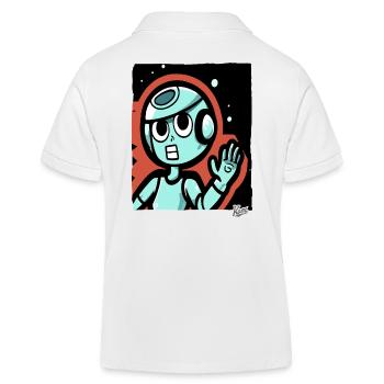 The Silence of Space: Funny Astronaut Cartoon - Kinder Organic Poloshirt Mini Sprinter von Stanley/Stella - Weiß - Hinten