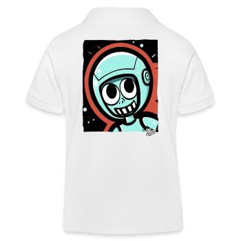 Funny Astronaut Explorer Cartoon - Kinder Organic Poloshirt Mini Sprinter von Stanley/Stella - Weiß - Hinten