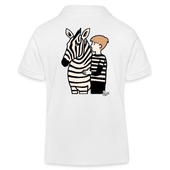 Junge mit Zebra - Kinder Organic Poloshirt Mini Sprinter von Stanley/Stella - Weiß - Hinten