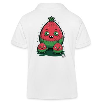 Fruchtige Familie: Die Melone Melonen - Kinder Organic Poloshirt Mini Sprinter von Stanley/Stella - Weiß - Hinten