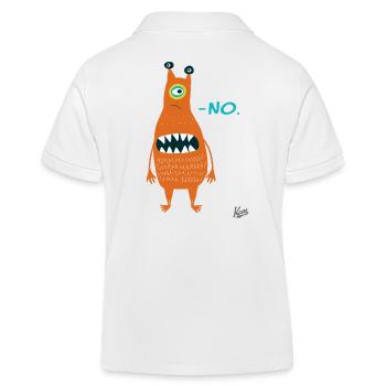 langweilig, nein, cooles lustiges Monster - Kinder Organic Poloshirt Mini Sprinter von Stanley/Stella - Weiß - Hinten
