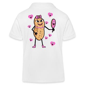 Peanut Beauty Nut Cosmetic Makeup - Kids Organic Polo Shirt by Stanley/Stella - white - Back