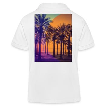 Sun, beach, calm and golden summer atmosphere - Kids Organic Polo Shirt by Stanley/Stella - white - Back