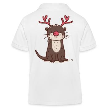 Otter Weihnachten - Kinder Organic Poloshirt Mini Sprinter von Stanley/Stella - Weiß - Hinten