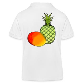 Mango Obst Früchte Ananas Vegetarisch Speise - Kinder Organic Poloshirt Mini Sprinter von Stanley/Stella - Weiß - Hinten