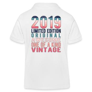 Edition limitée depuis 2019 Anniversaire Millésime 2019 - Polo enfant bio Stanley/Stella - blanc - Dos