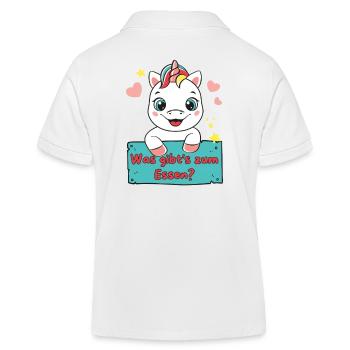 Einhorn - Was gibt's zum Essen? - Kinder Organic Poloshirt Mini Sprinter von Stanley/Stella - Weiß - Hinten