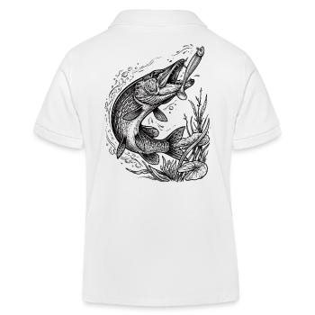 Pike on a softbait | Classic Collection - Kids Organic Polo Shirt by Stanley/Stella - white - Back