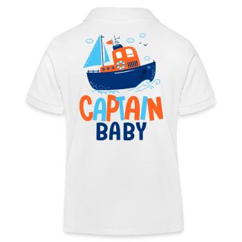 Baby Captain baby birth baby boat - Kids Organic Polo Shirt by Stanley/Stella - white - Back