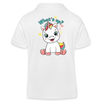 Unicorn - Quoi de neuf ? - Polo enfant bio Stanley/Stella - blanc - Dos