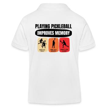 Jouer au pickleball améliore la mémoire Funny - Polo enfant bio Stanley/Stella - blanc - Dos