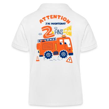 pompiers pour enfants 2 ans anniversaire - Polo enfant bio Stanley/Stella - blanc - Dos