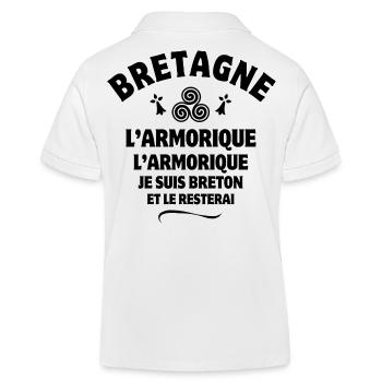 Brittany, Breton, Armorica - Kids Organic Polo Shirt by Stanley/Stella - white - Back