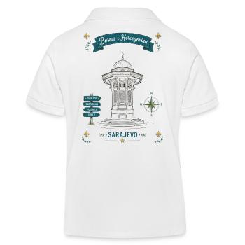 Sarajevo Denkmal Laternen-Motiv - Kinder Organic Poloshirt Mini Sprinter von Stanley/Stella - Weiß - Hinten